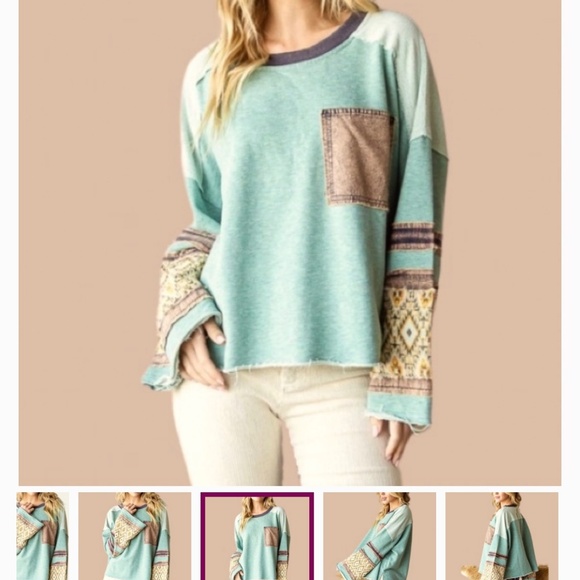 Oli & Hali boho lightweight sweatshirt top - Picture 2 of 2